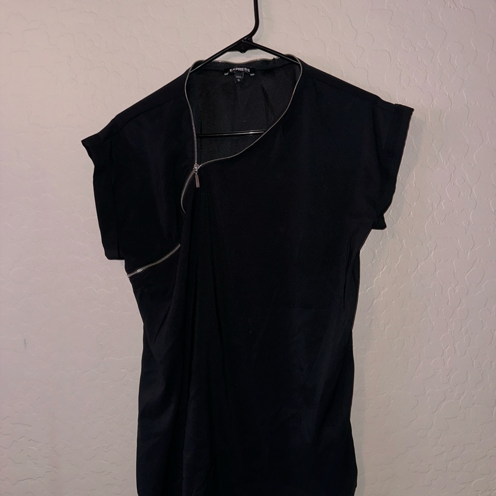 Express Black Zipper Top